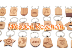 Gepersonaliseerde Houten Keychains Aangepaste Sublimatie Houten Sleutelring