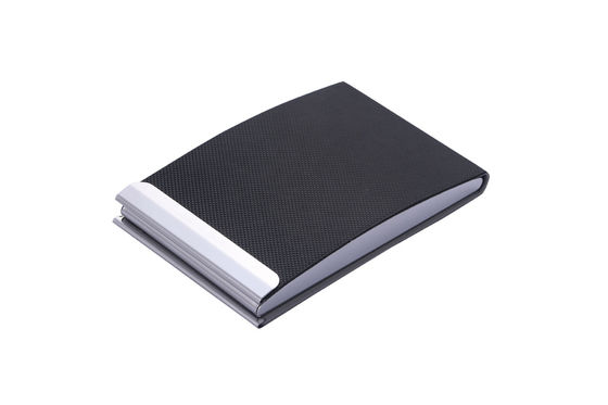 Metalen / PU visitekaartjehouder met snap sluiting Professionele en elegante ontwerp