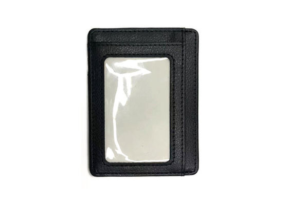 Rechthoekleer 97mm Zwarte Creditcardorganisator Wallet Custom Logo Card Holder 20g