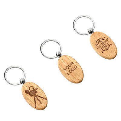 Gepersonaliseerde Houten die Keychains met Naam om Sublimatiesleutelring wordt aangepast