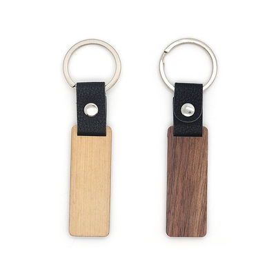 De klantgerichte Gravure van Leer Houten Keychains - OkkernootBeukehout