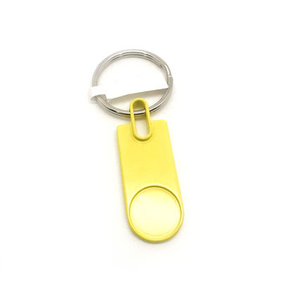 Zink legering metalen sleutelhouder Gele kleur 19x79x6mm