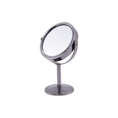 Elegant zilver PU leder schoonheid vanity tafel spiegel / make-up tafel top spiegel met 2x vergroting