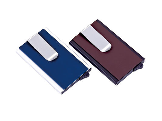 RFID blokkerende PU aluminium creditcardhouder met 8-10 kaarten capaciteit voor veilige organisatie