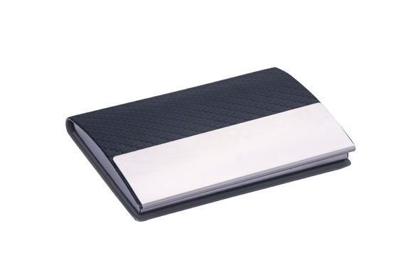 Metalen PU Slim Minimalist Rectangle visitekaartje houder