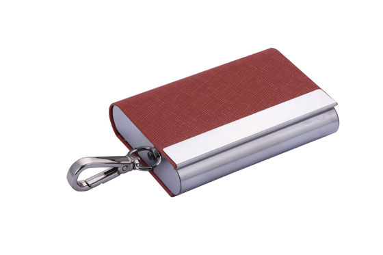 Slim Metal en PU Snap Closure Card Holder Organisator