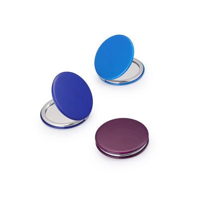 Op maat gemaakte ronde PU zakspiegel Compacte cosmetische spiegel met 1X/2X vergroting