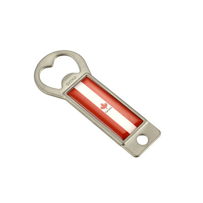 Glinsterende nikkelgeplatte zink legering metalen flesopener sleutelhanger