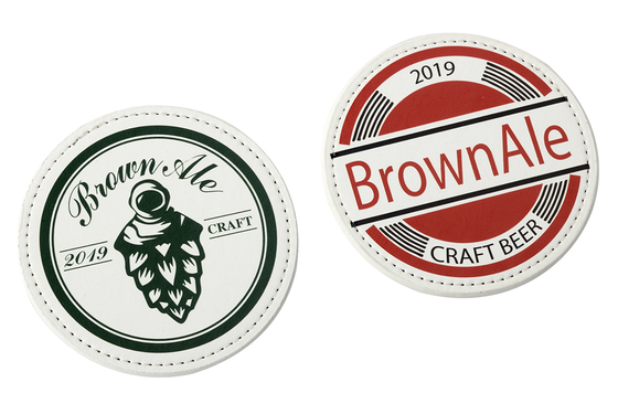 Absorberende drinkcoasters in veelkleurig kurk/PU-materiaal voor kleurrijke tafels