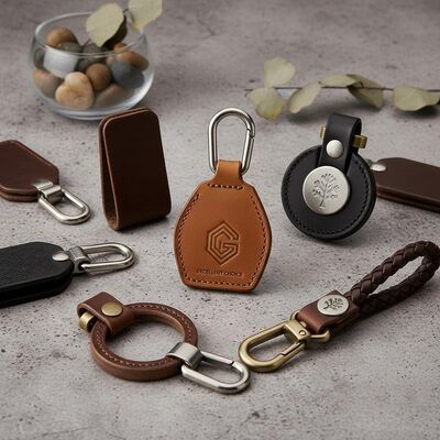 Durable Leather Key Fobs Keychain Excellent Choice for Corporate Gifts Giveaways and Custom Logo Applications