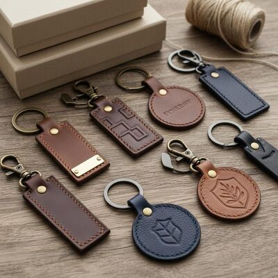 Duurzame lederen sleutelkettingen met verschillende stijlen en aanpassingsmogelijkheden perfect voor bedrijfsbranding