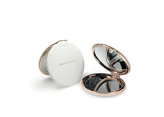 Vouwbare Gegraveerde de Zakspiegel 1cm van Rose Gold Metal Compact Mirror dik
