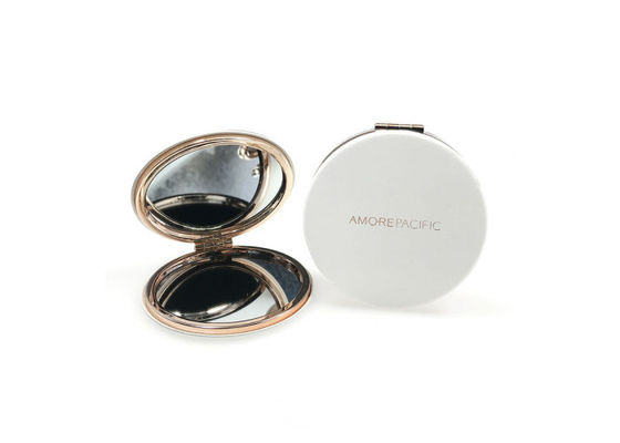 Vouwbare Gegraveerde de Zakspiegel 1cm van Rose Gold Metal Compact Mirror dik