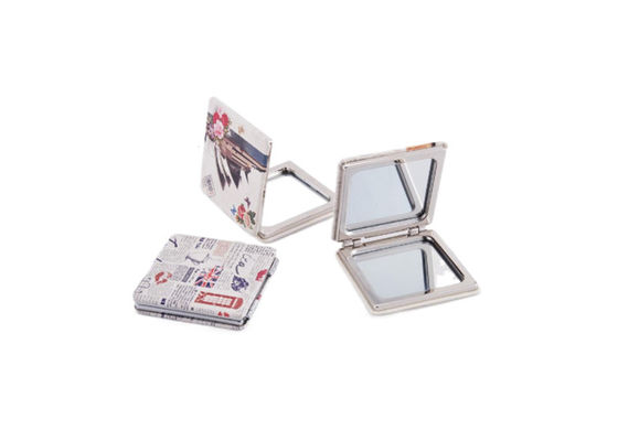 Vierkant het Leerabs van Mini Cosmetic Pocket Mirror Pu Digitaal Drukpatroon