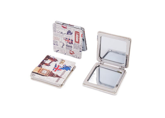 Vierkant Dubbel Kosmetisch ABS van de Zakspiegel Mini de Drukembleem van de Herinneringsgift
