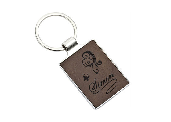 Lasergravure Logo Leather Key Chains 55mm 4mm Roze Zeer belangrijk Ring Advertising