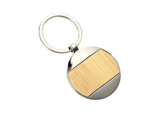 Van het Metaal Zeer belangrijke Ring Holder Iron Promotional Metal Keychains van het bamboenikkel de Lasergravure