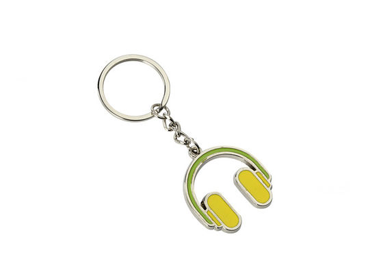 Roze het Email Zeer belangrijke Kettingen Mini Advertising Gift Keyring van het Hoofdtelefoonijzer