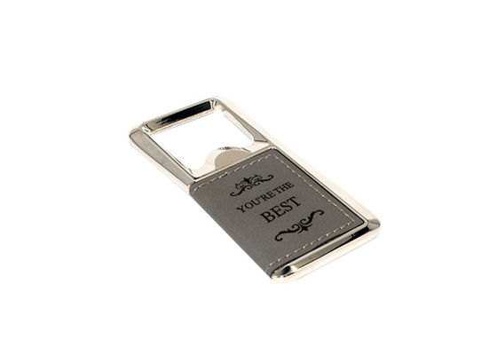 Van het het Leerzink van laserlogo metal bottle opener Pu de Legeringsrechthoek