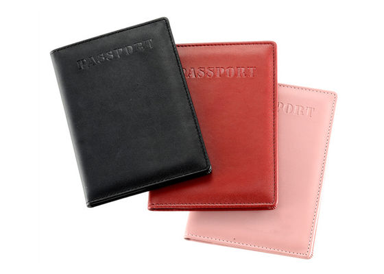 Het stevige Paspoort Houder Aangepast Logo Pu Leather Passport Holder van de Rechthoekreis