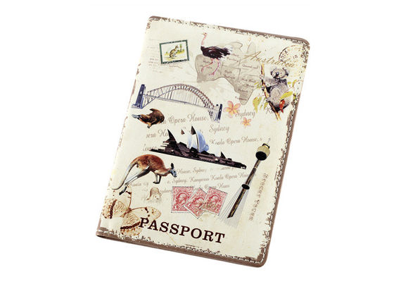 Het Paspoortdekking Leer In reliëf gemaakt Logo Personalised Passport Wallet van de reisdruk Pu