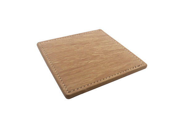 Van het Leeronderleggers voor glazen Houten Pu van kopglazen de Vierkante Onderleggers voor glazen van de het Leerdrank