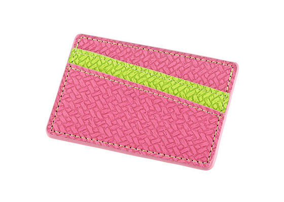 Van de OrganisatorWallet Pu van de rechthoekCreditcard van het het Leerweefsel het Embleem van de Portefeuilledebossing