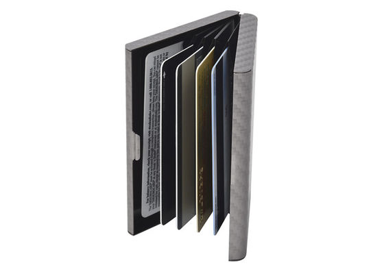Van de de Creditcardorganisator van de koolstofvezel Blokkerend het Leeraluminium van Wallet RFID