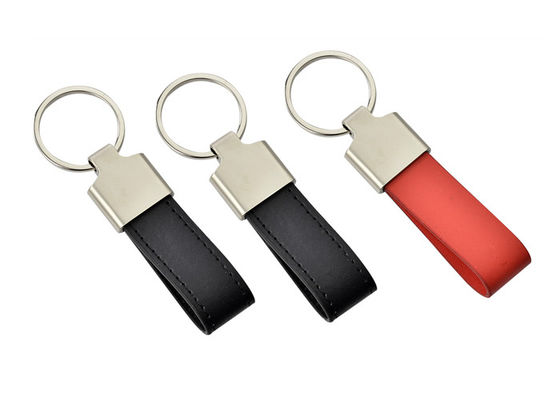 De aangepaste Logo Leather Key Chains Zinc-Gravure Mini Key Holder van de Legeringslaser