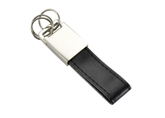 Het Leer Zeer belangrijke ketting 3 van Debossedlogo metal black Pu Kleine Ringensleutelring