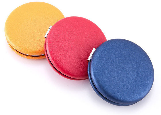 De vouwbare Pu-ABS Kosmetische Compacte Spiegel van de de Zakmake-up van de Spiegelmakaron