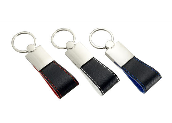 De Zeer belangrijke Kettingen Debossing Logo Zinc Alloy Key Holder van het sectorpu Leer