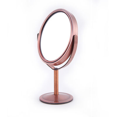 Goede prijs 360 graden draaiende ronde vanity cosmetische tafelspiegel met 2x vergroting en LED-functie online