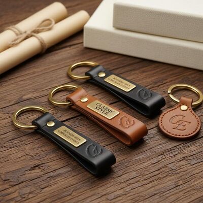 Goede prijs Op maat gemaakte lederen sleutelhangers klassieke stijl ideaal voor zakelijke cadeautjes zakelijke evenementen en persoonlijke accessoires online
