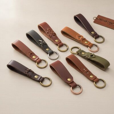 Goede prijs Sleutels Organisatie En Decoratie Lederen Sleutelhangers Split Ring Closure Type Indiaan Made Stijlvolle en Functionele Sleutelhangers online