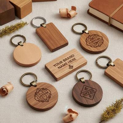 Goede prijs Graverde houten sleutelhanger gemaakt van natuurlijke houten tinten perfect voor zakelijke cadeautjes Doeleinden en aangepaste branding online