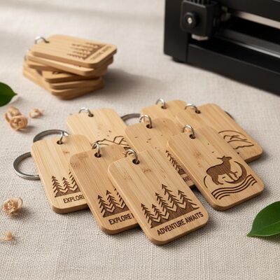Goede prijs Waterbestendig Afwerking Houten sleuteltek Graverend Duurzaam Eco-vriendelijk Op maat gemaakt Houten Sleutelhanger Identificatie tags Bulk orders online