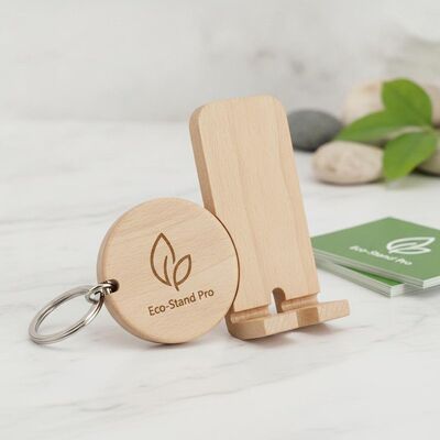 Goede prijs Eco-vriendelijke houten sleutelhanger gravering die een gladde afwerking biedt Duurzame houten telefoonhanger sleutelhanger ideaal voor zakelijke branding online