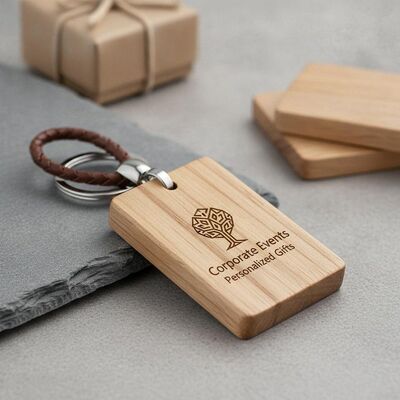Goede prijs Gravure van houten sleutelhanger Gravure met natuurlijke houttinten Souvenir, perfect voor zakelijke evenementen, gepersonaliseerde geschenken online