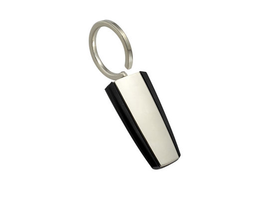 Goede prijs Trapezoïdeabs het Plastic Zilveren Galvaniseren van Keychains van de Metaal Zeer belangrijke Houder online