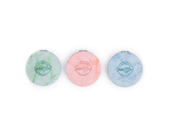 Goede prijs Marmeren ABS van de Patroon Zilveren Compacte Spiegel Pu 10mm Spiegel van de Dikte Vouwbare Make-up online