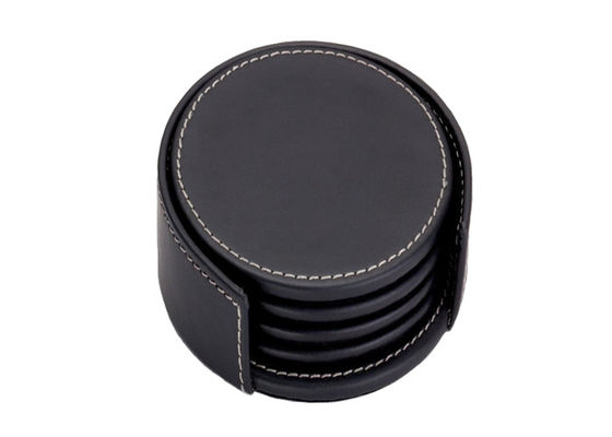 Goede prijs 10x 4cm Ronde Zwarte de Drankonderleggers voor glazen van de Leeronderleggers voor glazen Aangepaste Kop online